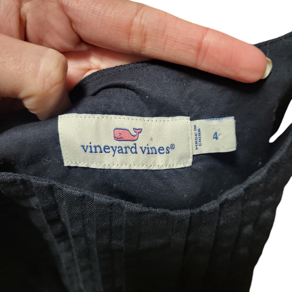 Vineyard Vines black sleeveless midi shift dress with side zip, size 4 - Picture 3 of 7